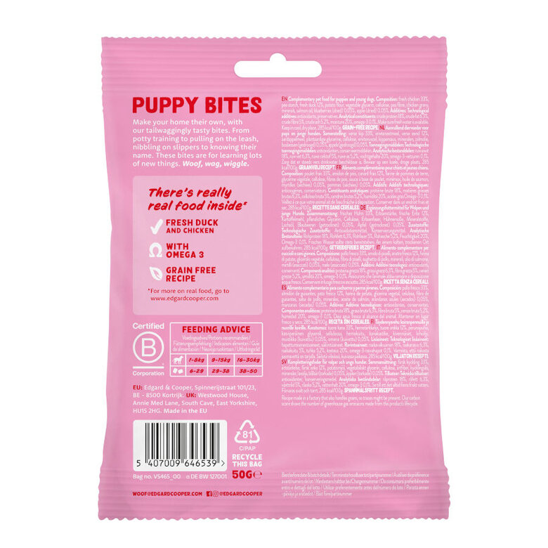 50 g Edgard y Cooper Snacks Mini Puppy de Pato e Frango para cães ,  Imagem número 6 50 g Edgard y Cooper Snacks Mini Puppy de Pato e Frango para cães , , large Imagem número 6